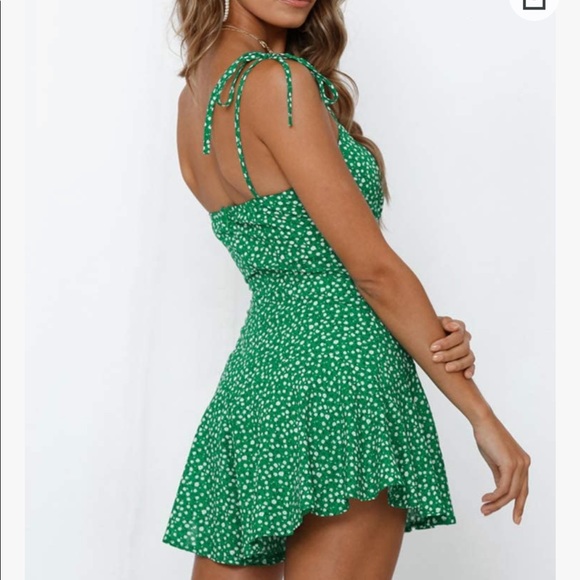 Green floral print romper - Picture 3 of 3